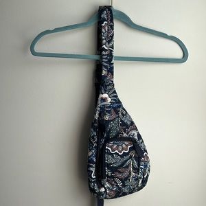 Vera Bradley Brown and Green Paisley Sling Backpack